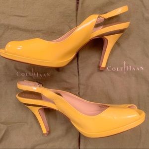 Cole Haan Yellow Sling Back Heels